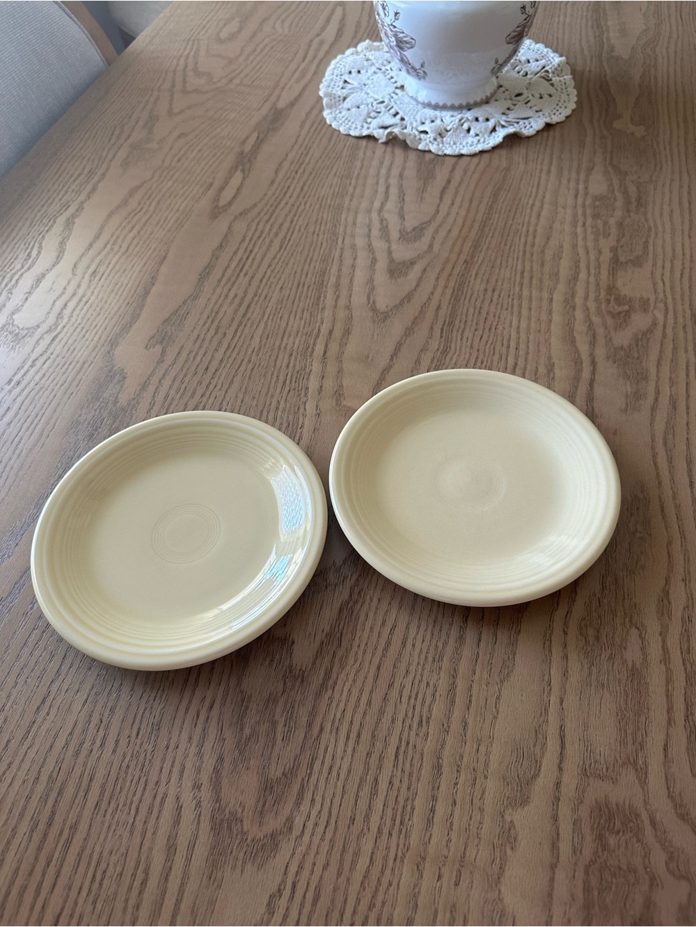 Fiestaware Pale Yellow Cream Ceramic Side Plates - Set of 2